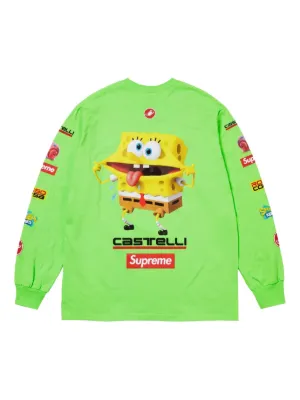 Supreme x SpongeBob x Castelli Racing ロングTシャツ | ホワイト