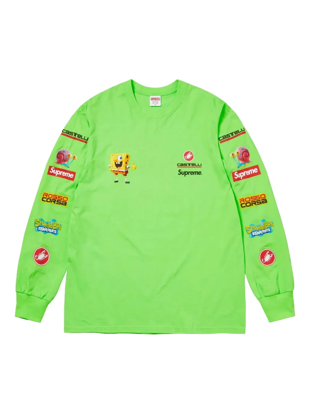 Supreme x SpongeBob x Castelli Racing long-sleeves T-shirt - Groen