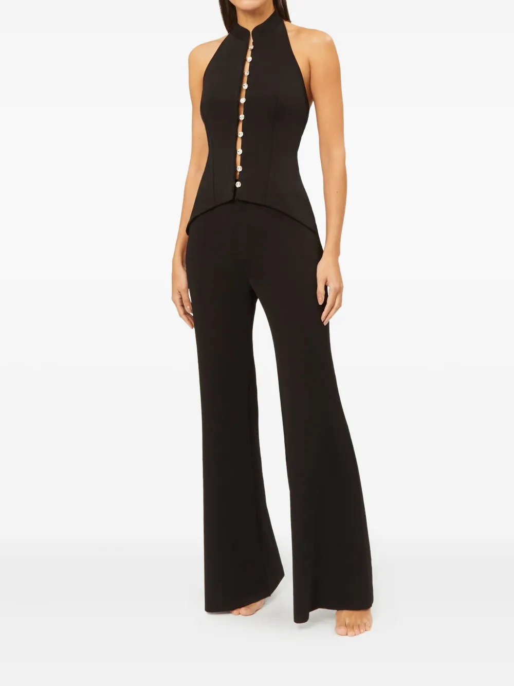 La Galpa Modjolokia halterneck button-up top | Blouses | Image 2