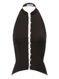 La Galpa Modjolokia halterneck button-up top - Black