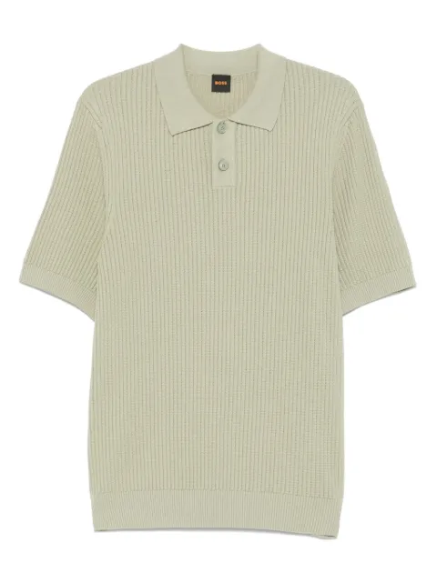 BOSS ribbed-knit polo shirt