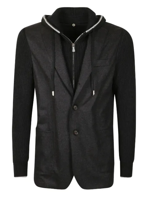 Eleventy hooded panelled jacket