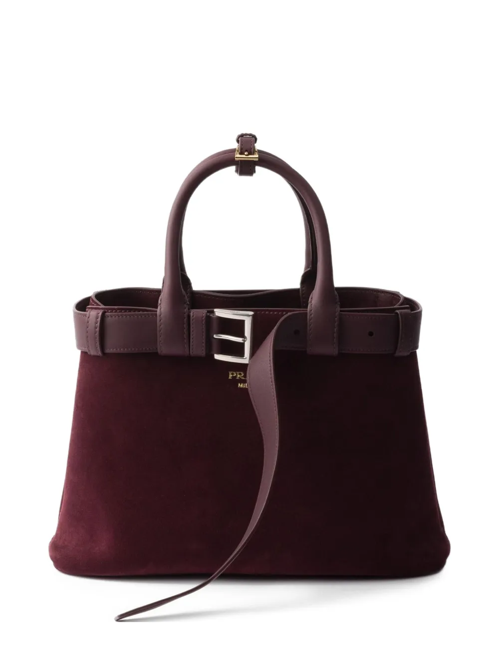 Prada Medium leren shopper met gesp Rood