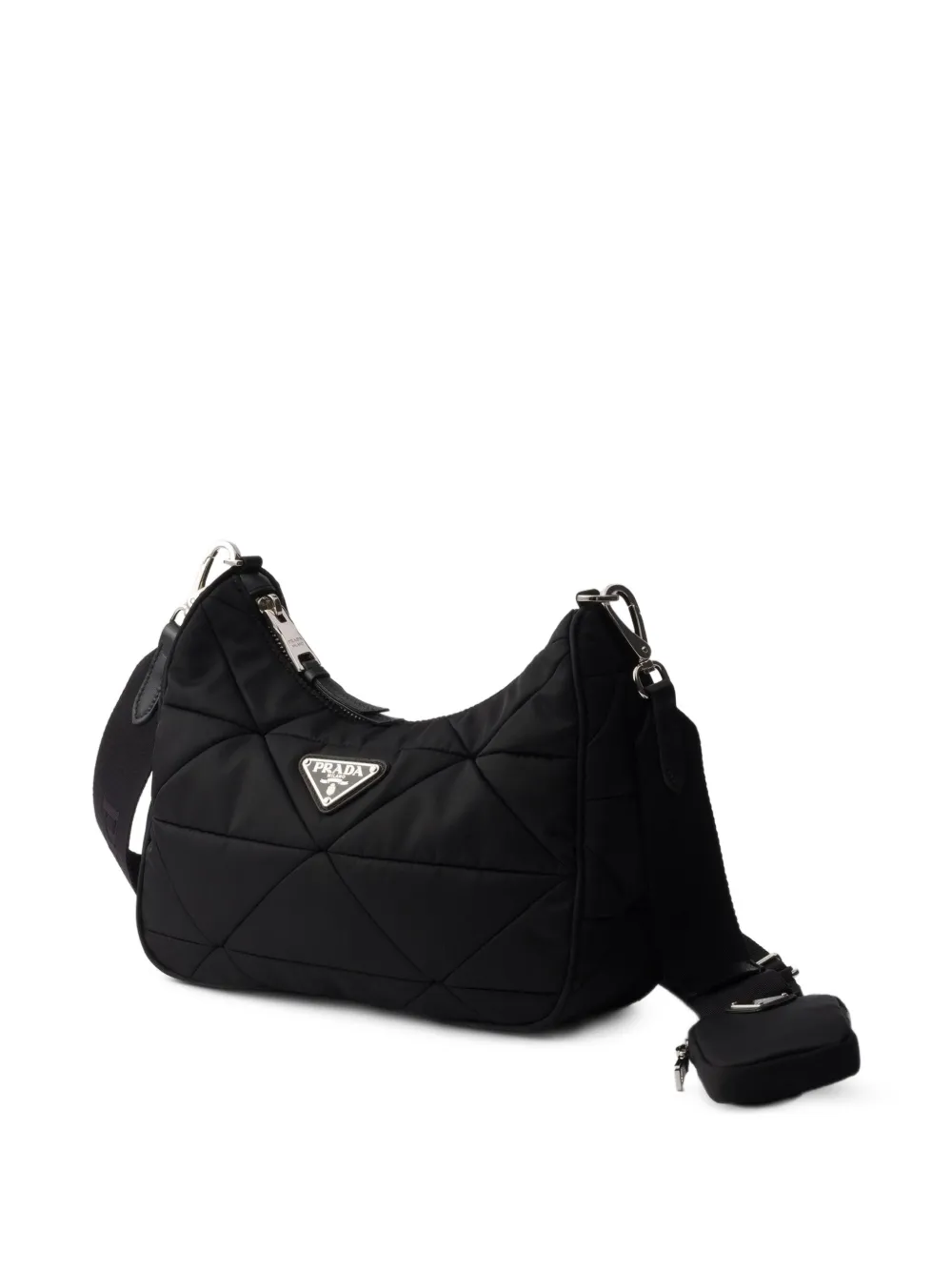 Prada Re-Nylon gewatteerde schoudertas Zwart
