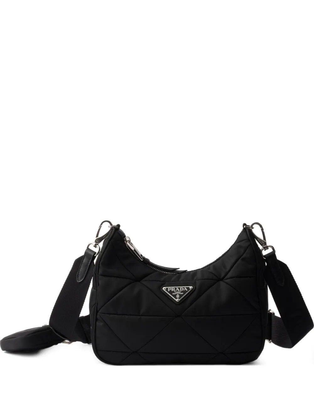 Prada Re-Nylon gewatteerde schoudertas Zwart