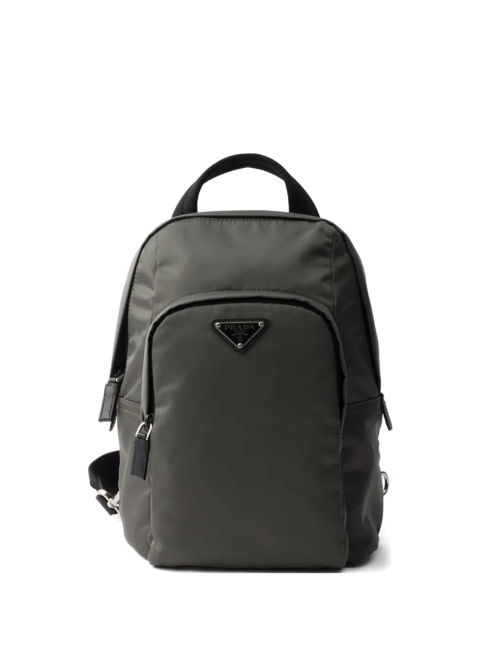 Prada Re-nylon Padded Woven Backpack In Green