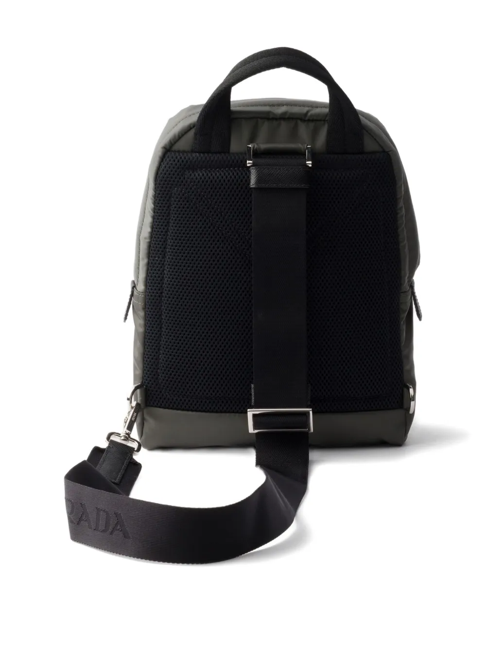 Prada Re-Nylon padded woven backpack Groen