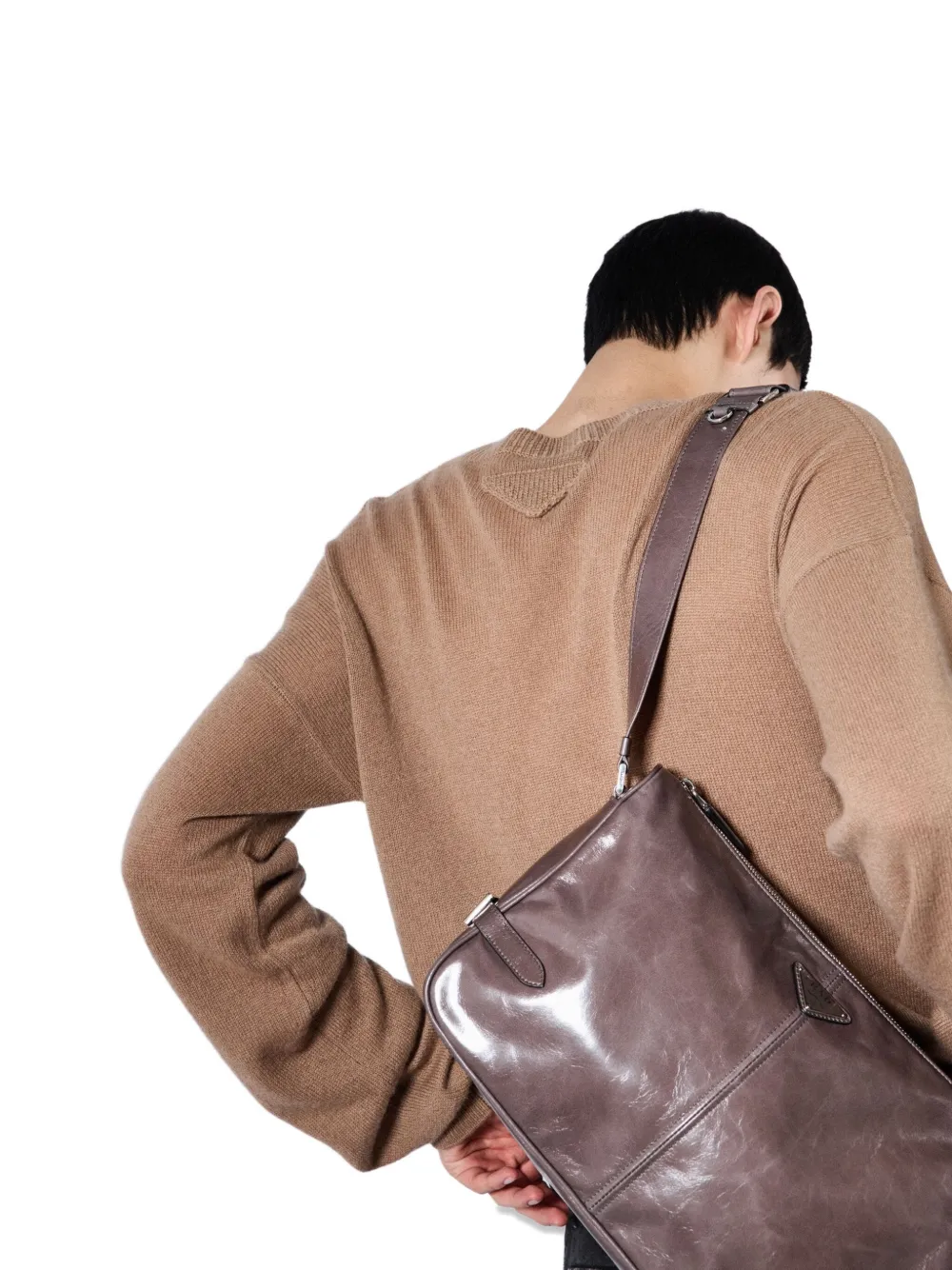 Prada leather shoulder bag Bruin