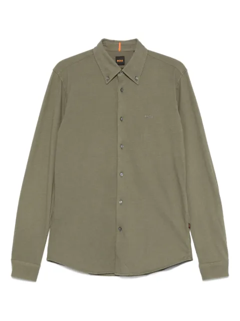 BOSS logo-embroidered shirt