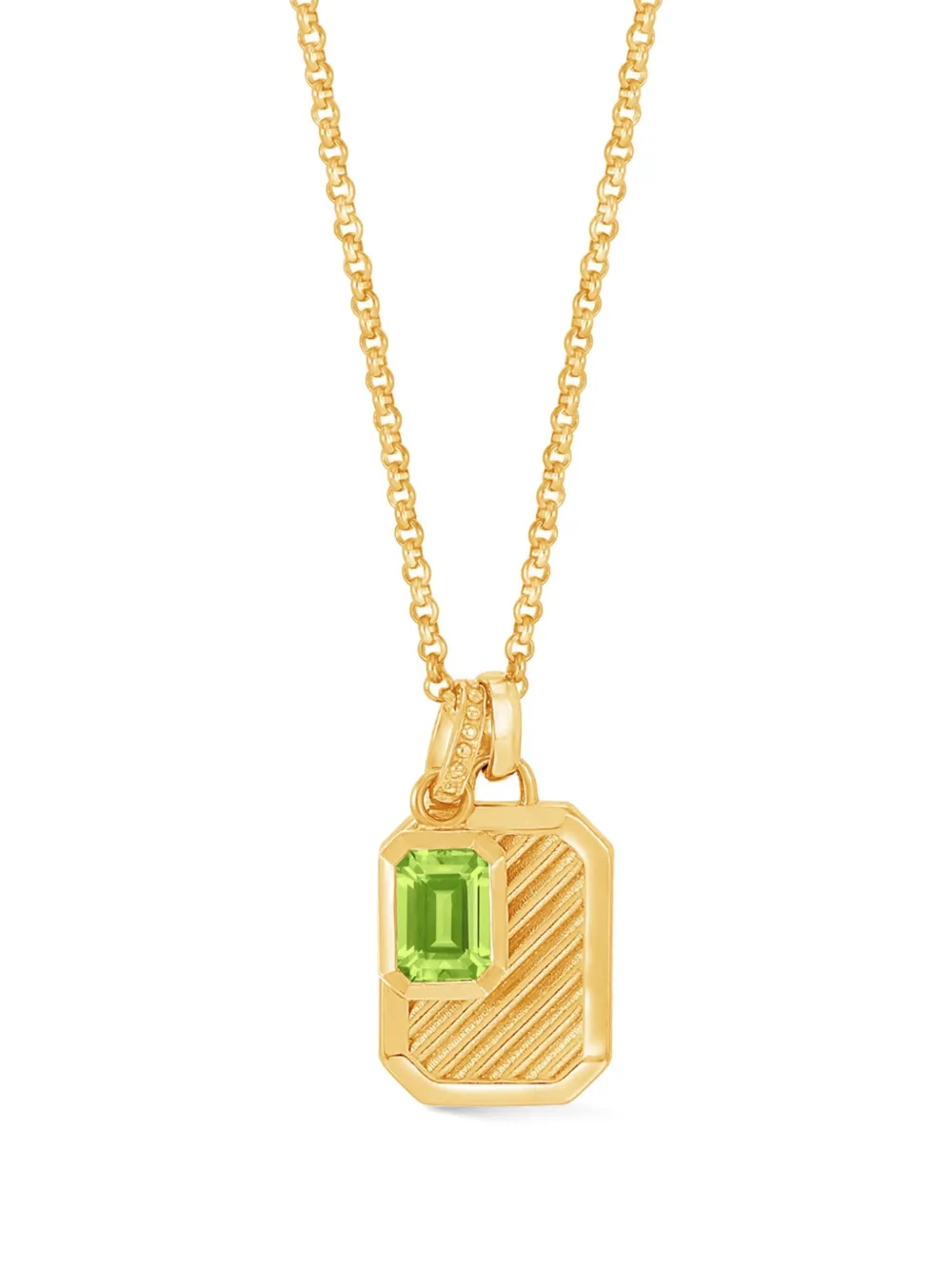 DOWER AND HALL Peridot Octagon Humbug necklace | Gold | Image 1