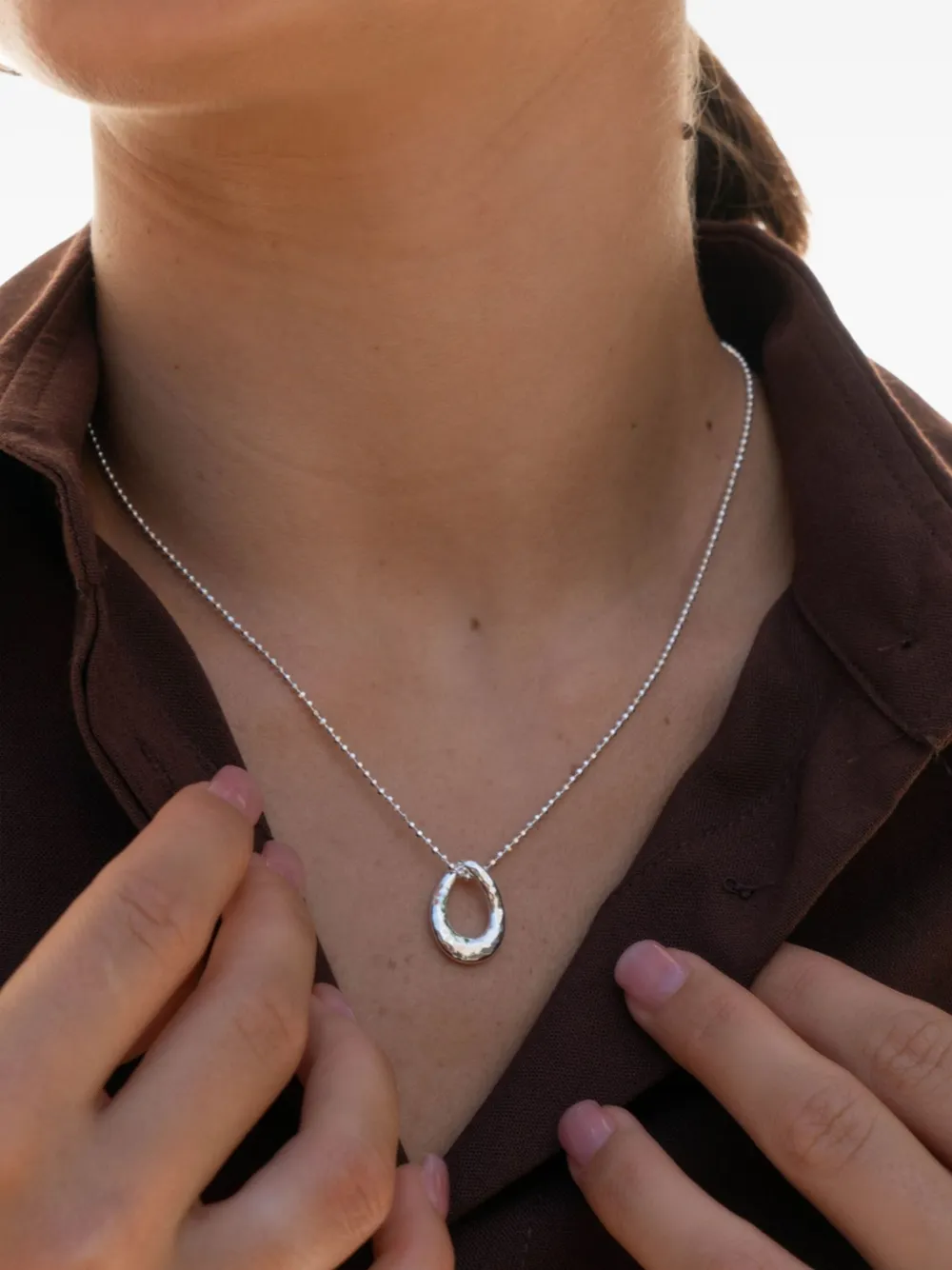 DOWER AND HALL Entwined oval pendant necklace | Image 2