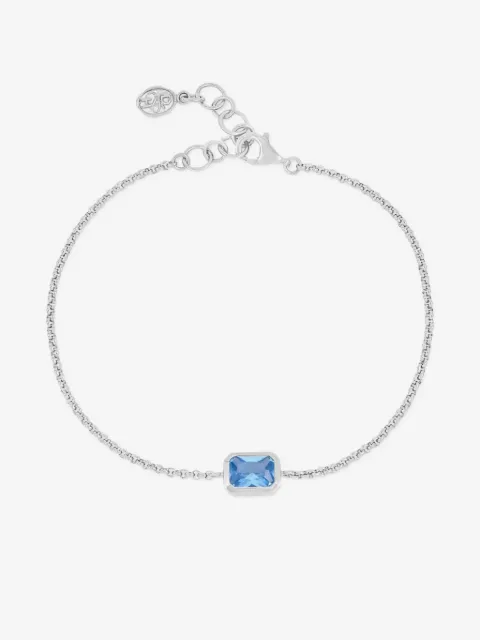 DOWER AND HALL pulsera Octagon con topacio azul