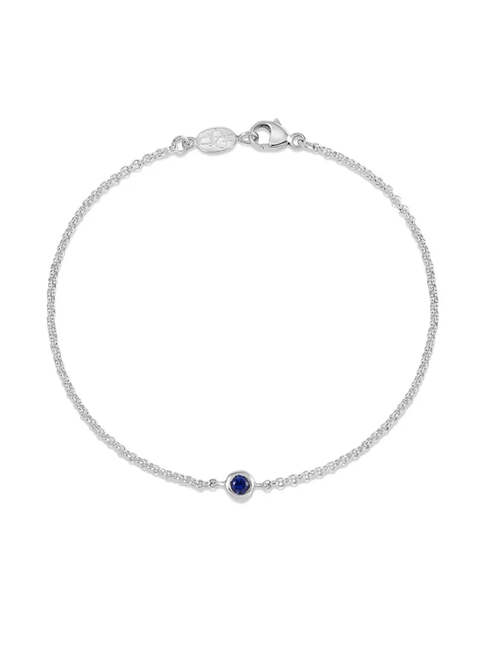 DOWER AND HALL Dewdrop sapphire chain bracelet | Silver | Image 1