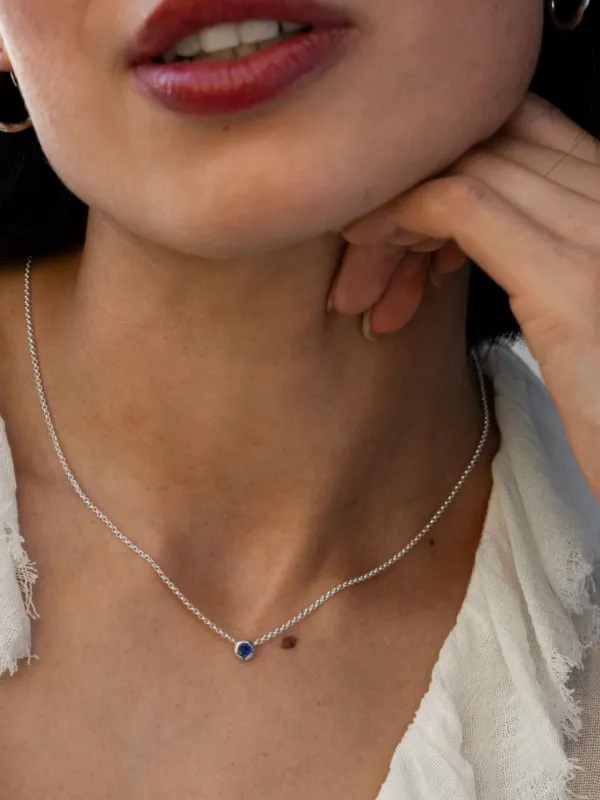 round sapphire pendant