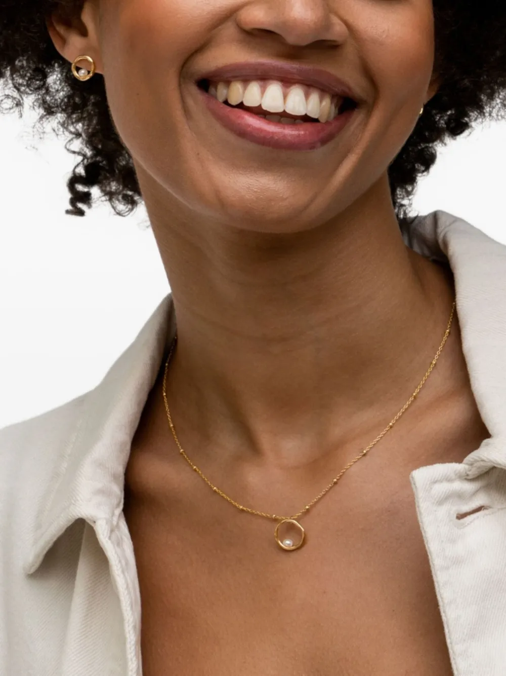 DOWER AND HALL Waterfall halsketting met hanger - Goud