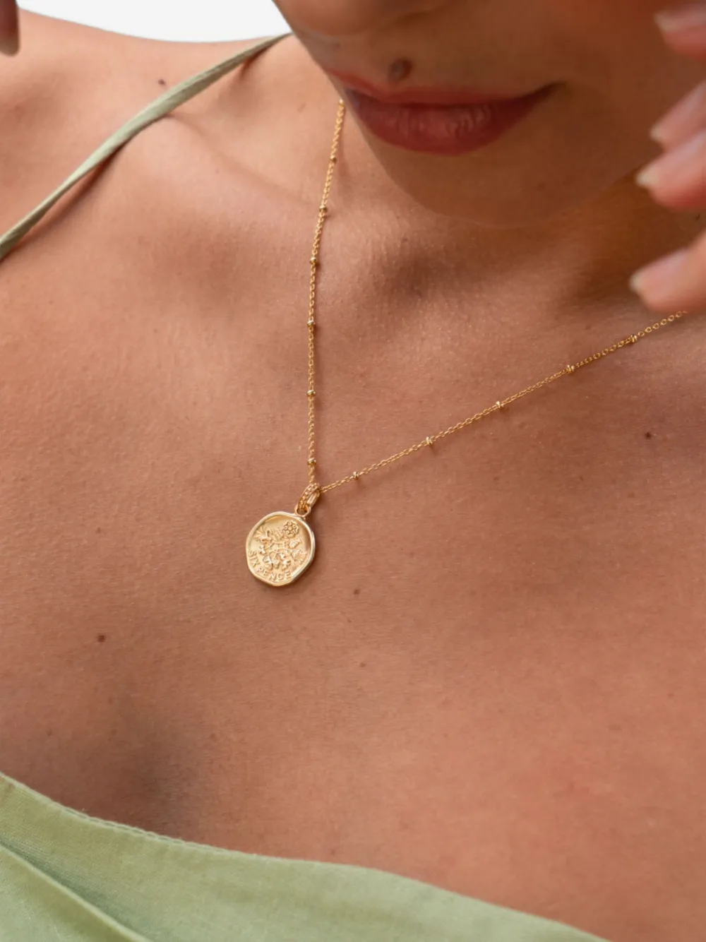 DOWER AND HALL Lucky Sixpence necklace | Gold | Image 1