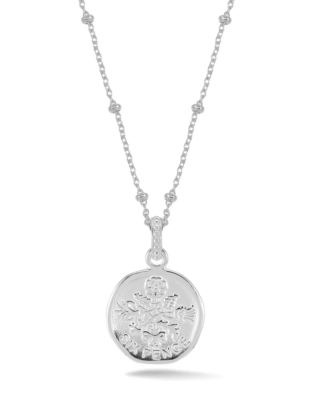 DOWER AND HALL Lucky Sixpence necklace | Silver | Image 1