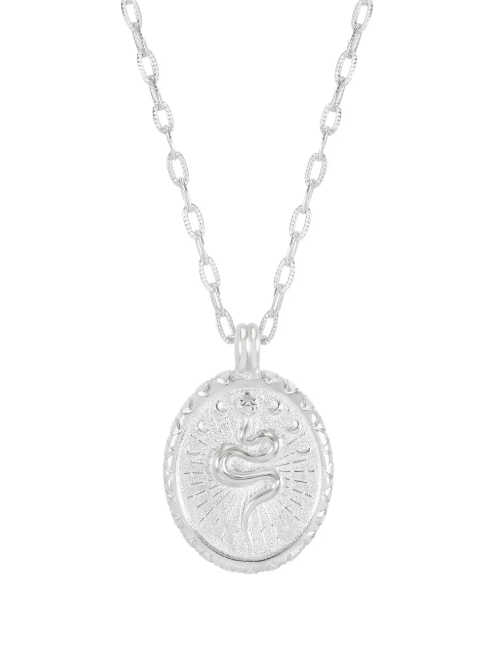 DOWER AND HALL Snake halsketting met amulet - Zilver