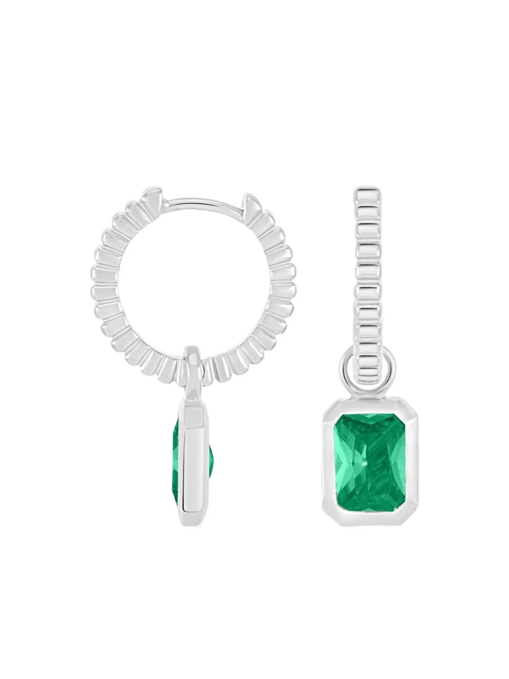 DOWER AND HALL Humbug huggie hoops | Silver | Image 1