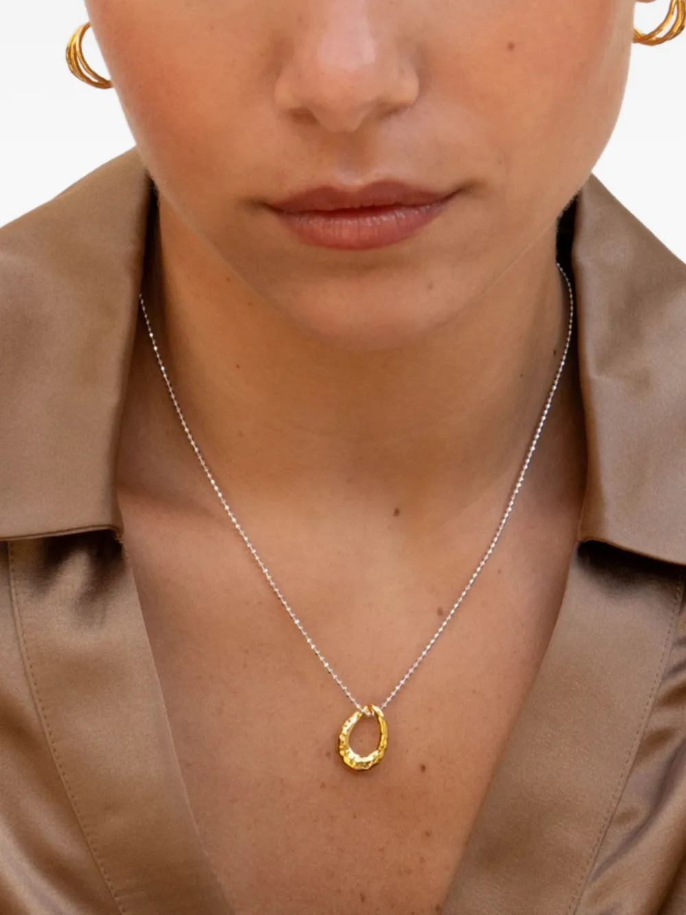 DOWER AND HALL Entwined halsketting met hanger - Goud