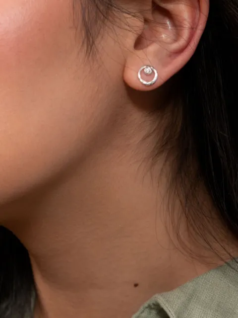 DOWER AND HALL Circle Dewdrop earrings