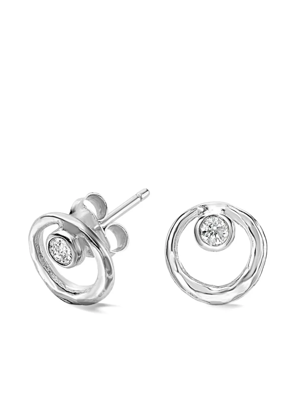 DOWER AND HALL Circle Dewdrop oorbellen - Zilver