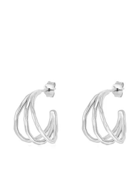 DOWER AND HALL small Triple Row Waterfall hoop earrings 