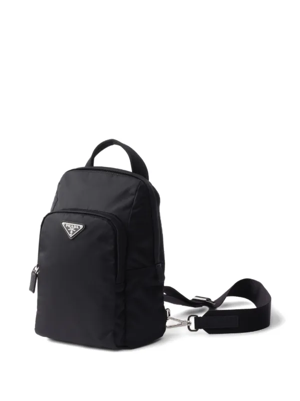 バッグ PRADA backpack triangle unisex black Prada triangle-logo Backpack | Black | FARFETCH
