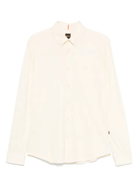 BOSS logo-embroidered cotton shirt
