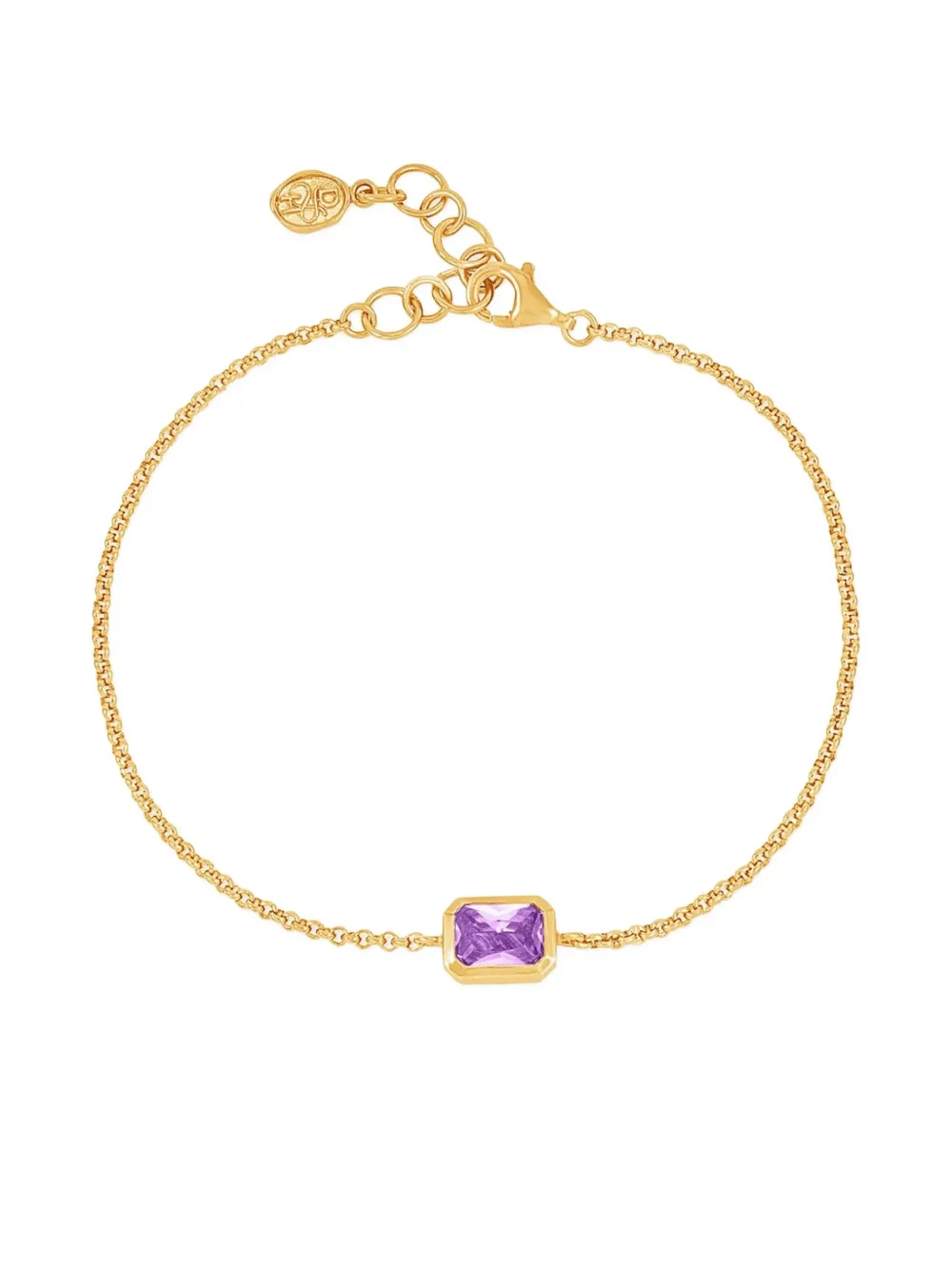 DOWER AND HALL Octagon amethyst chain bracelet | Gold | Image 1