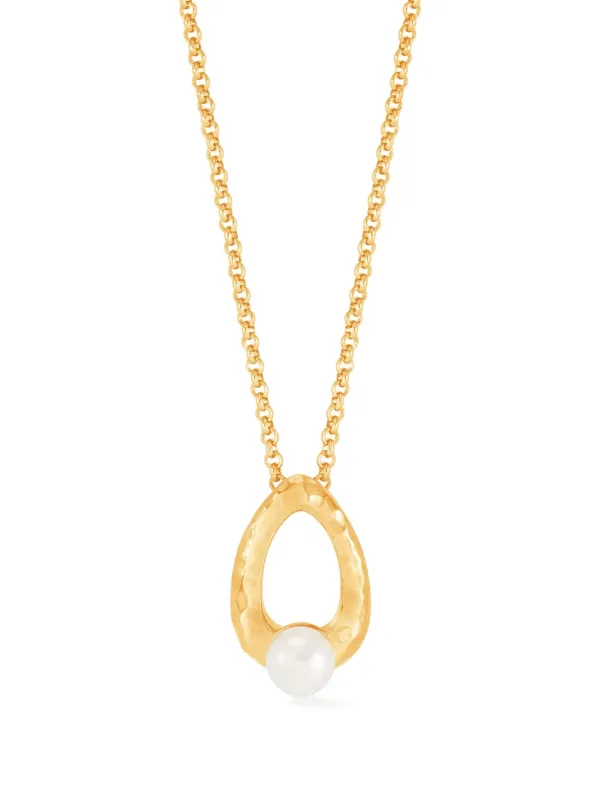 DOWER AND HALL Waterfall Pearl Droplet Necklace Gold