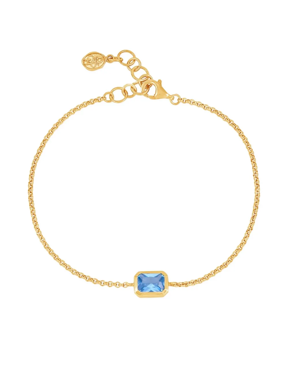 Dower & Hall Octagon Blue Topaz Chain Bracelet