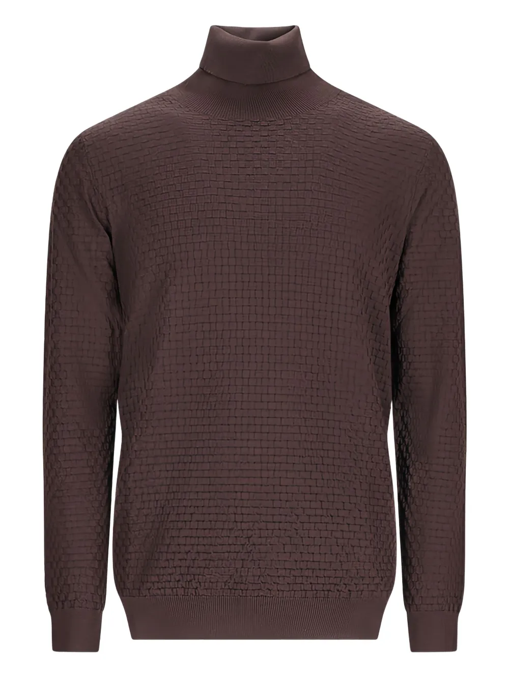 GOES BOTANICAL woven-knit turtleneck sweater | Brown | Image 1