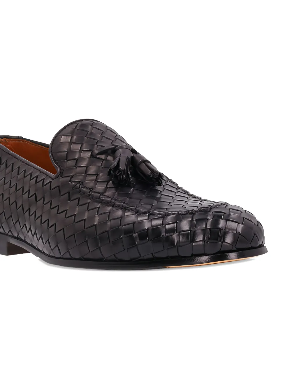Doucal's woven-leather tassel-embellished loafers Black