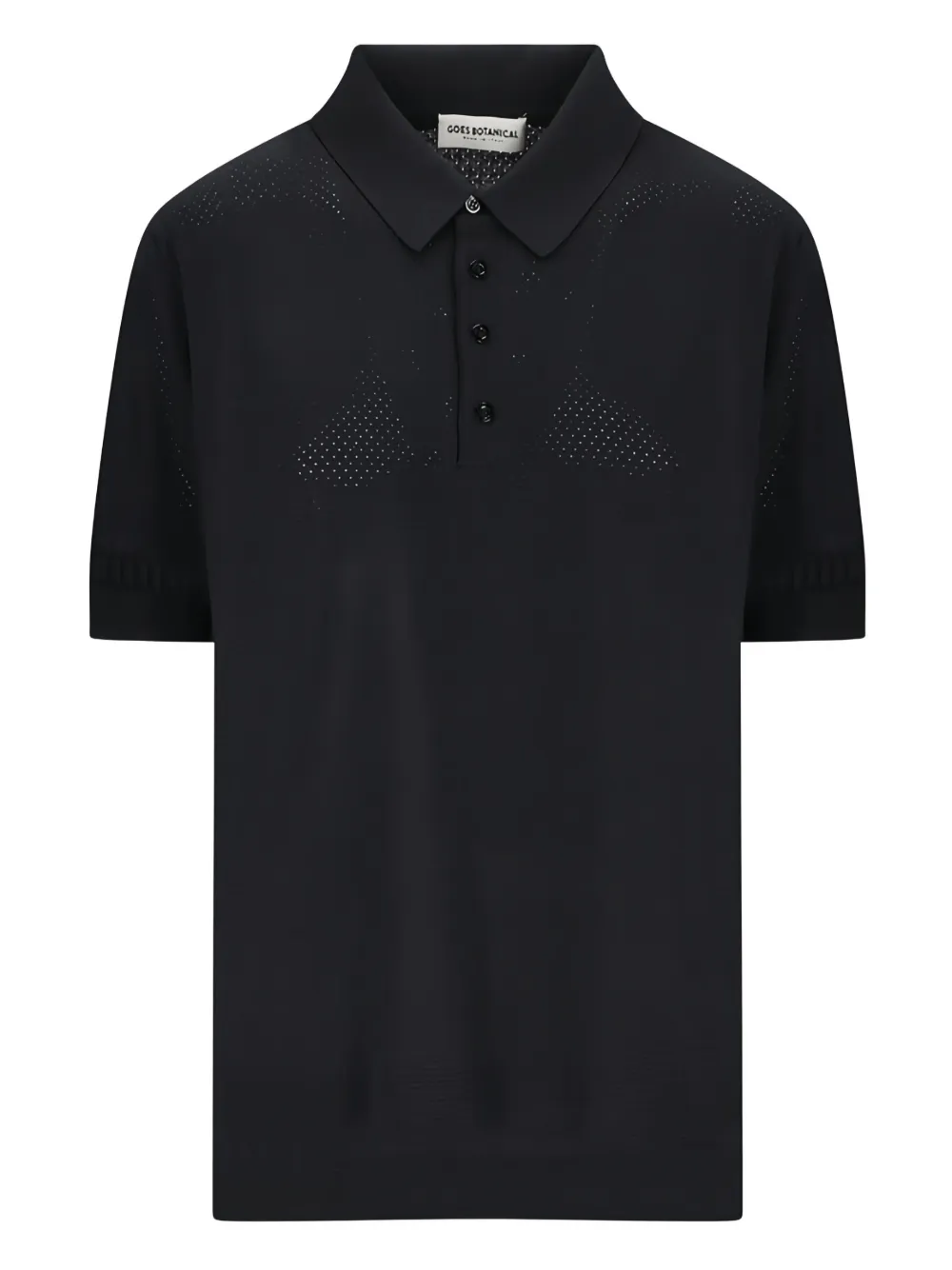 GOES BOTANICAL Geperforeerd poloshirt Zwart