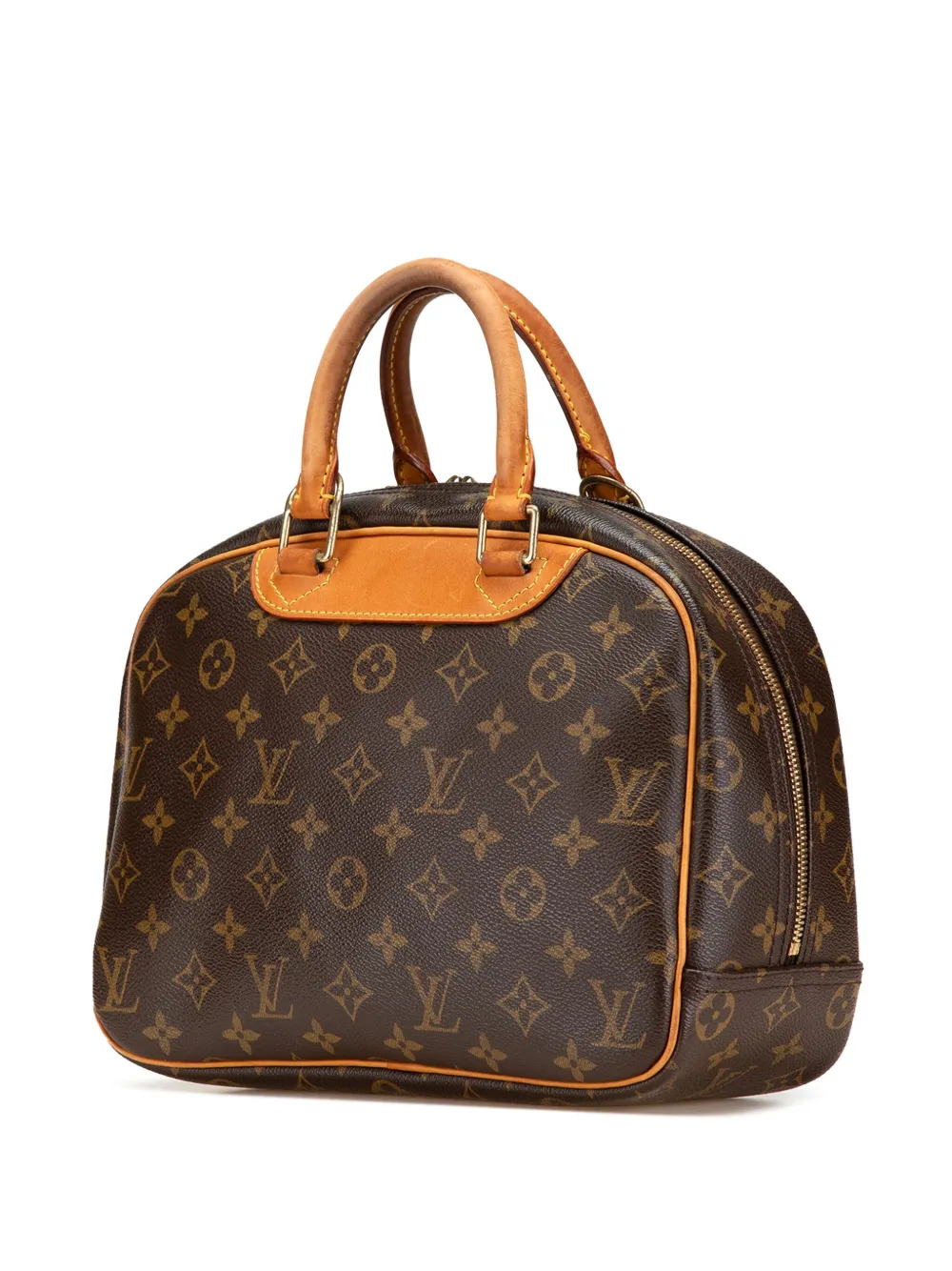 Pre-owned Louis Vuitton 2004 Monogram Trouville Handbag In Brown