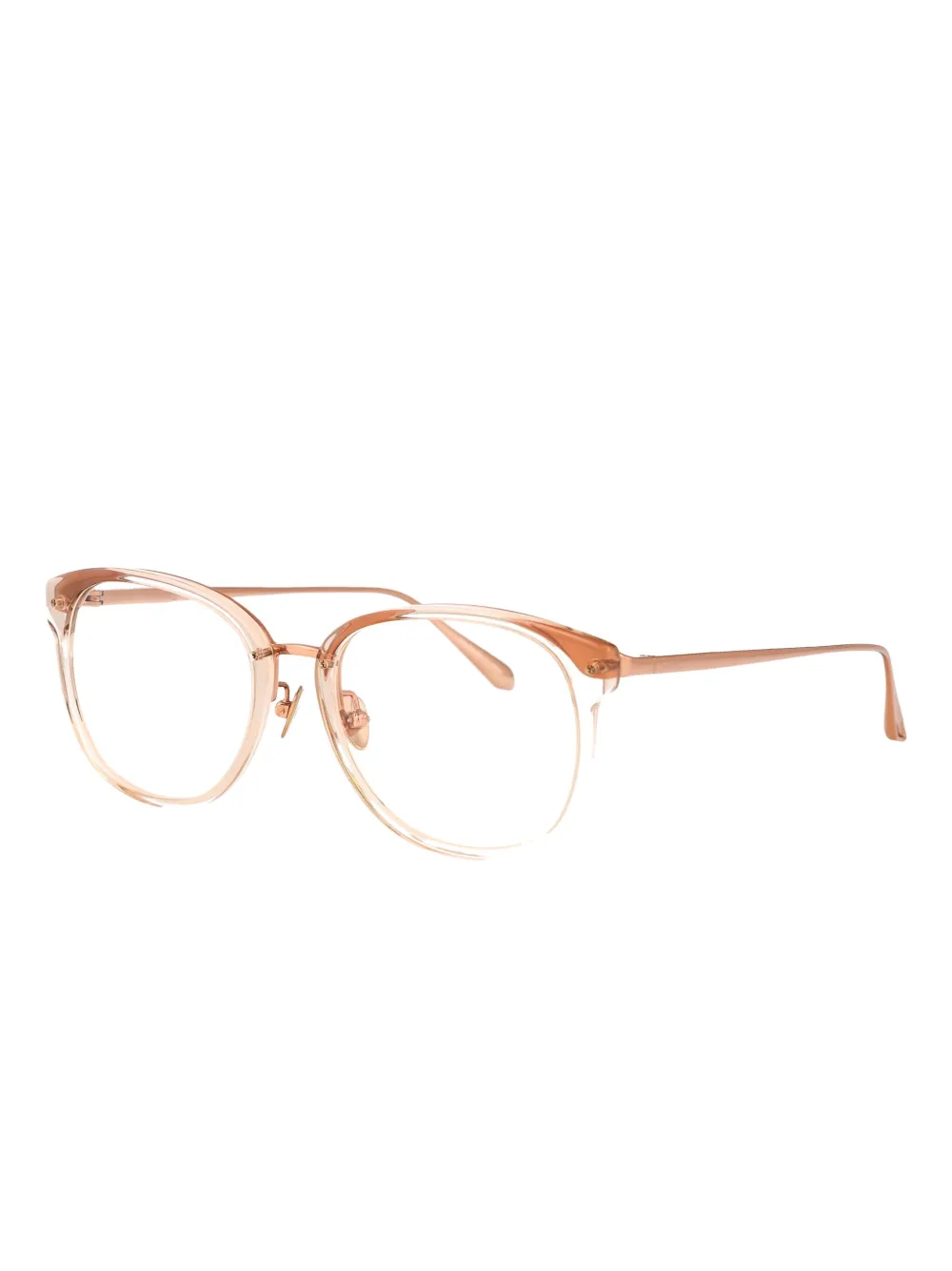 Linda Farrow Cyrus bril met rond montuur Beige