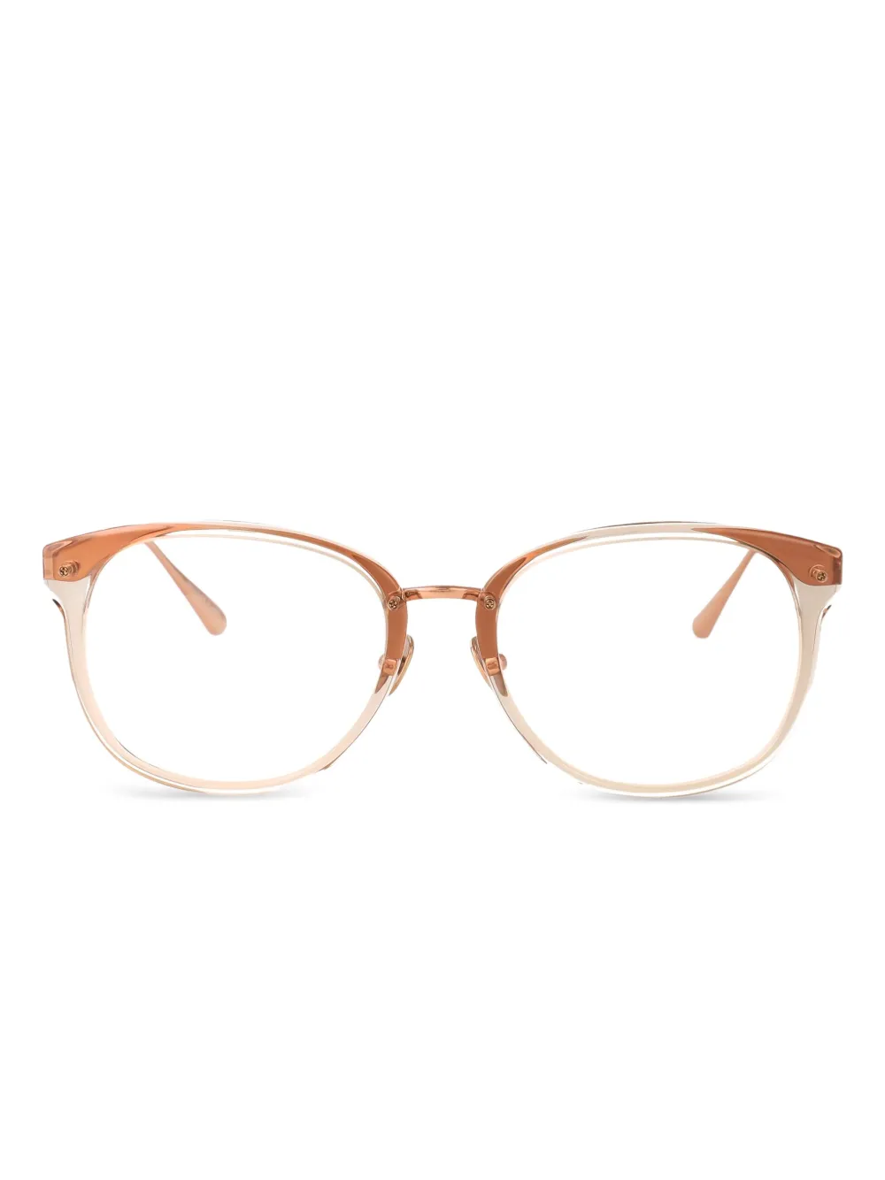 Linda Farrow Cyrus bril met rond montuur Beige