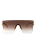 Carrera rimless shield-frame sunglasses - Gold