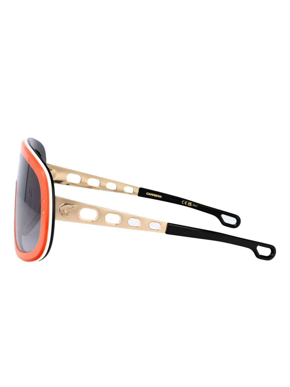 Carrera Zonnebril met shield montuur en goudkleurig detail Oranje