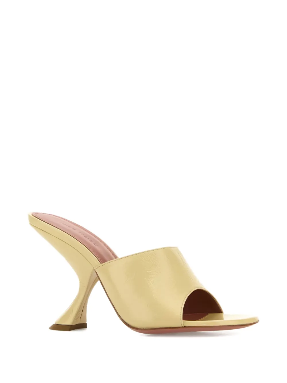 Amina Muaddi 90mm sculpted heel open-toe mules Gold