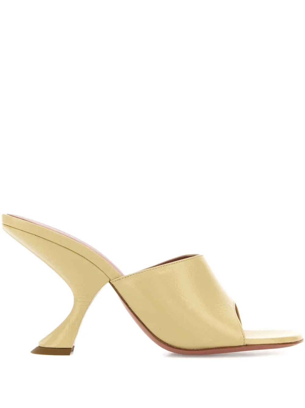 Amina Muaddi 90mm sculpted heel open-toe mules Gold