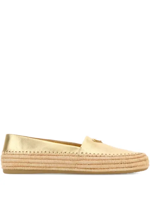 Prada metallic leather espadrilles