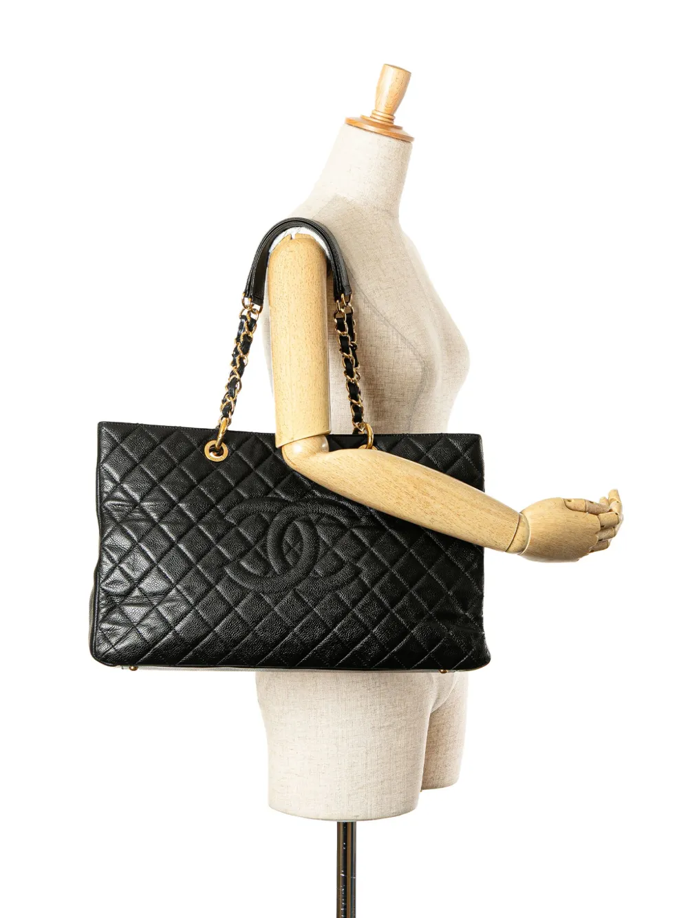 Pre-owned Chanel 2012 Caviar Grand Shopping Xl Tote Bag
