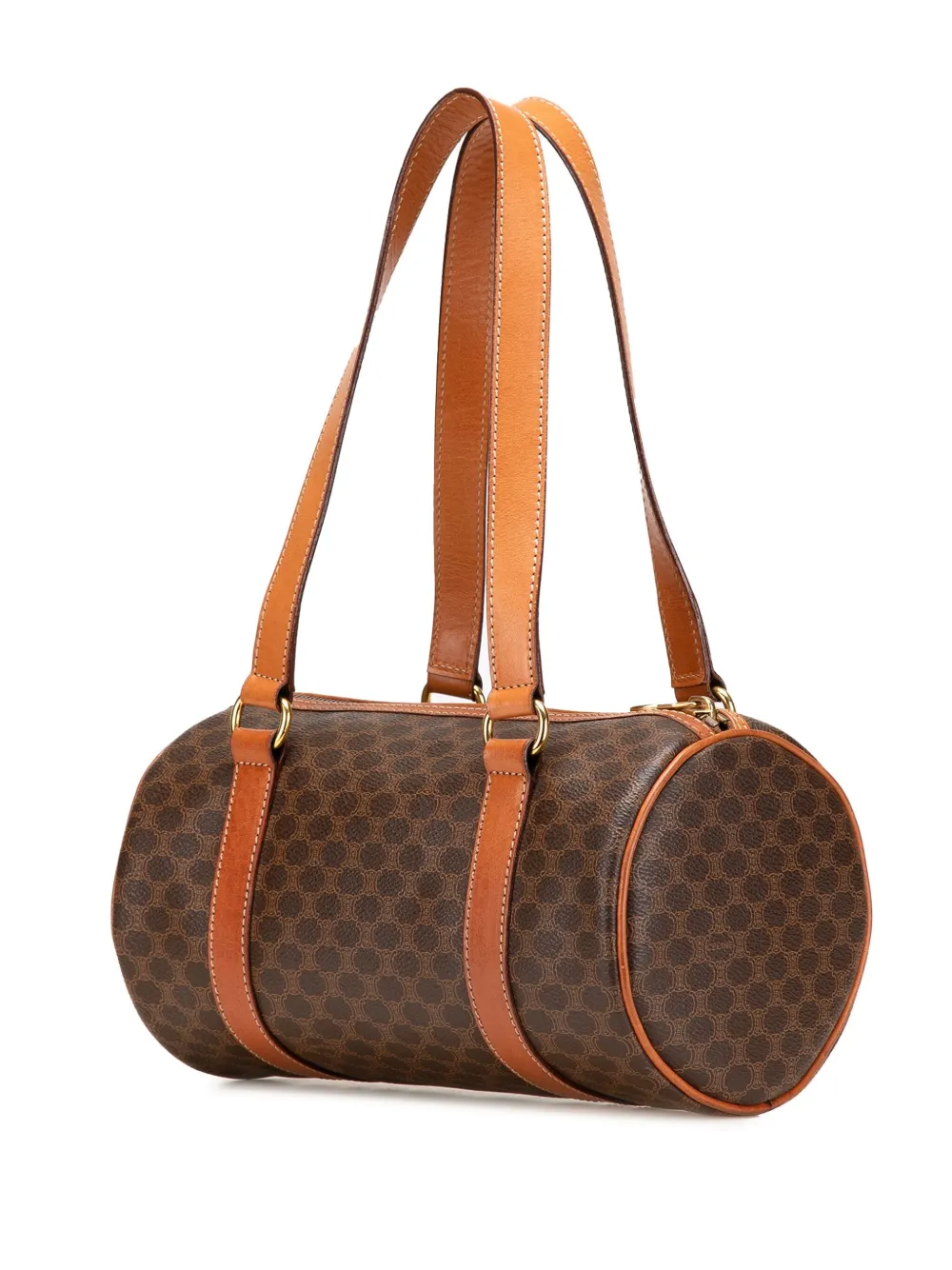 Pre-owned Celine 1994 Macadam Coated Canvas Boston Bag