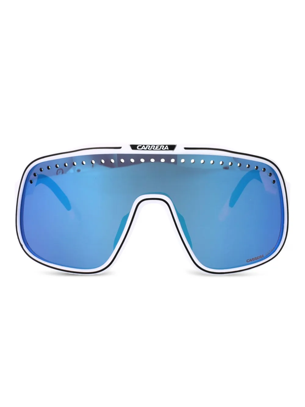 Carrera Zonnebril met geperforeerd shield montuur Wit