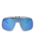 Carrera perforated shield-frame sunglasses - White