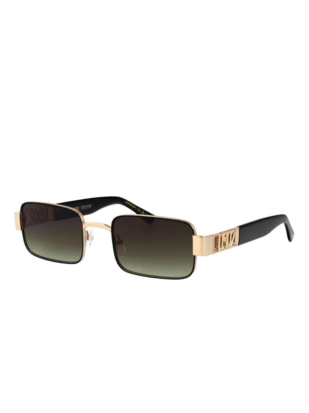 DSQUARED2 EYEWEAR D2 0156 zonnebril met rechthoekig montuur en logoplakkaat Zwart