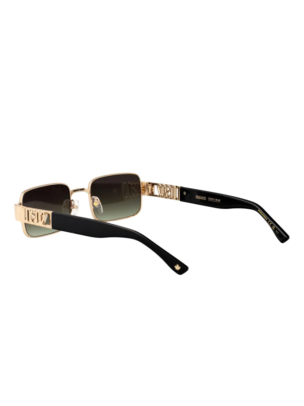 DSQUARED2 EYEWEAR D2 0156 zonnebril met rechthoekig montuur en logoplakkaat Zwart