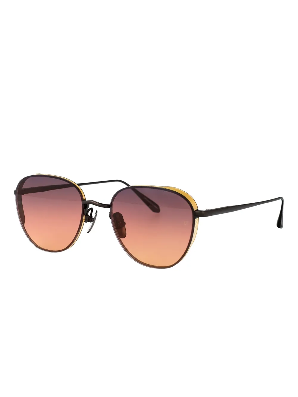 Linda Farrow Hardy titanium zonnebril Bruin